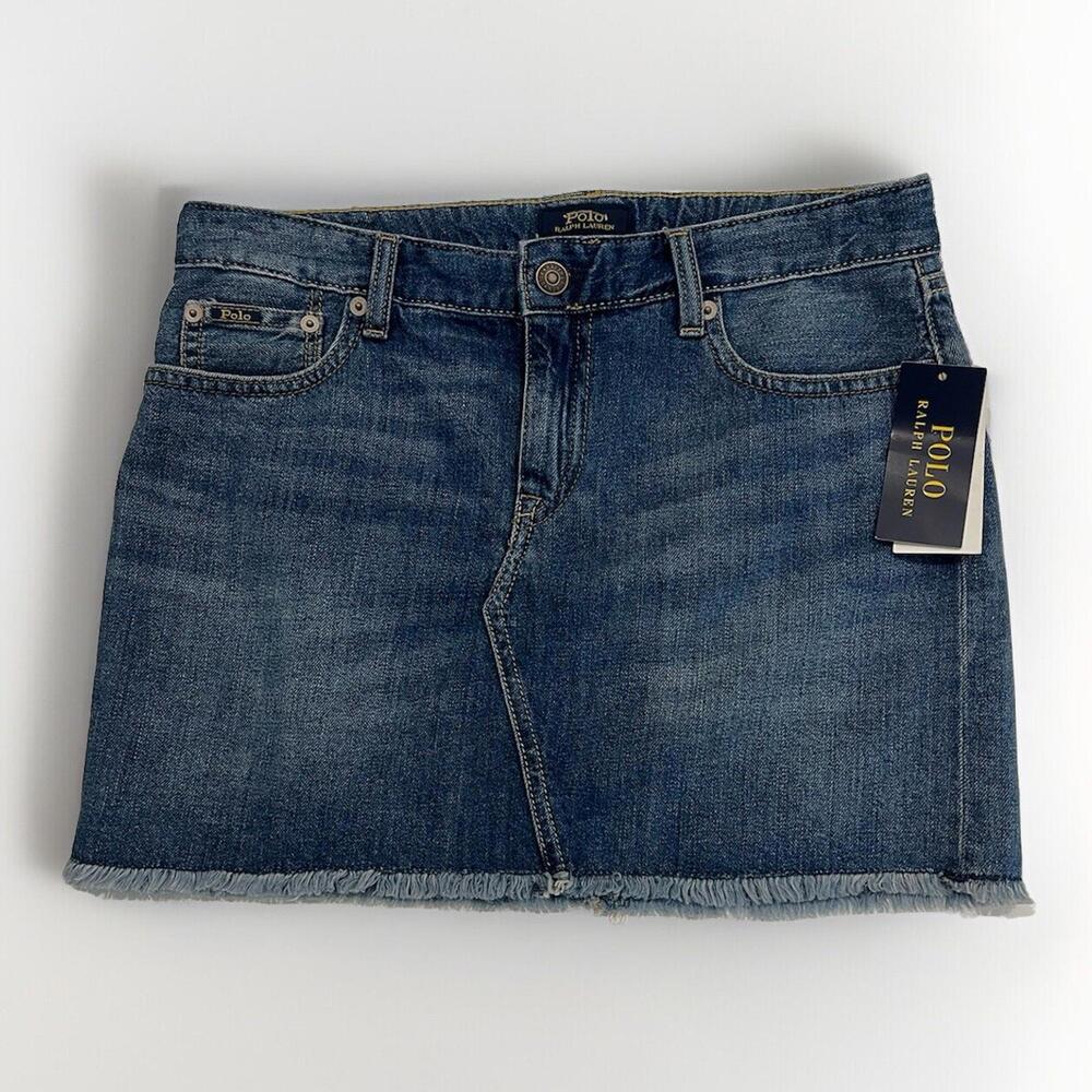 NWT POLO RALPH LAUREN BIG GIRLS DENIM Spring I Blue SKIRT Size 16